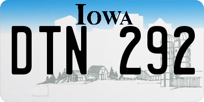 IA license plate DTN292