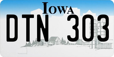 IA license plate DTN303