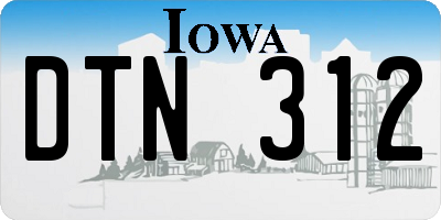 IA license plate DTN312