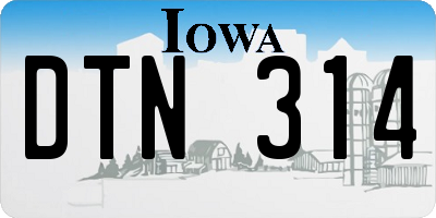 IA license plate DTN314