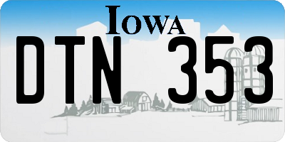 IA license plate DTN353