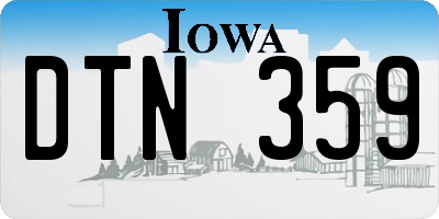 IA license plate DTN359