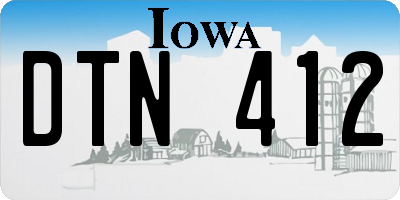 IA license plate DTN412