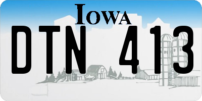 IA license plate DTN413