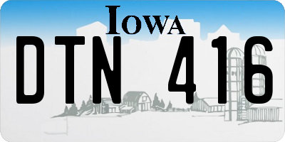 IA license plate DTN416