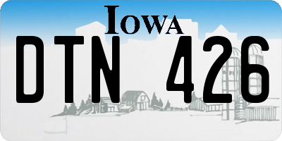 IA license plate DTN426