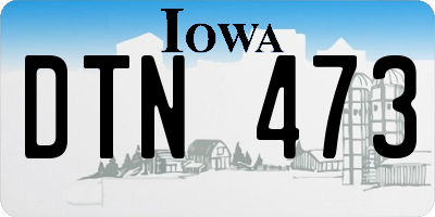 IA license plate DTN473