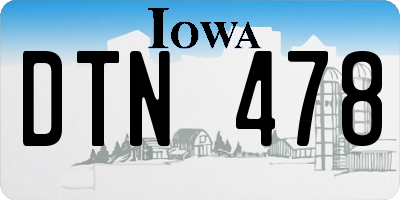 IA license plate DTN478