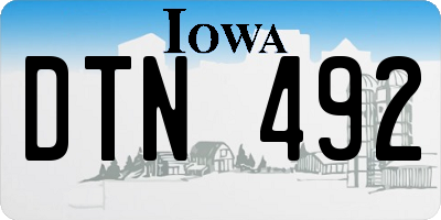 IA license plate DTN492
