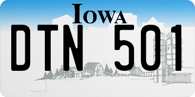 IA license plate DTN501