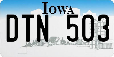 IA license plate DTN503