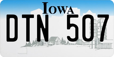 IA license plate DTN507