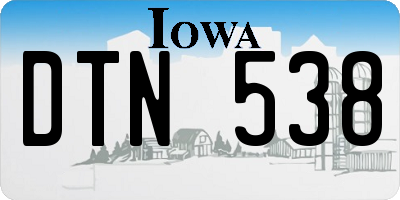 IA license plate DTN538