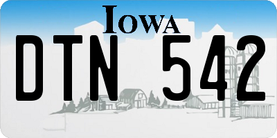 IA license plate DTN542