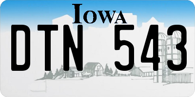IA license plate DTN543
