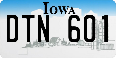 IA license plate DTN601