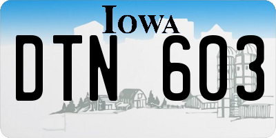IA license plate DTN603