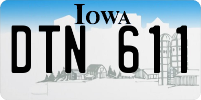IA license plate DTN611