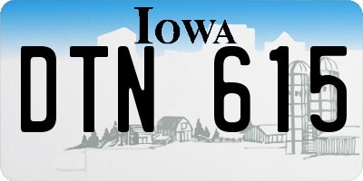 IA license plate DTN615
