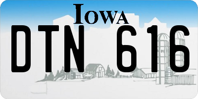 IA license plate DTN616