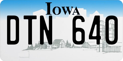 IA license plate DTN640