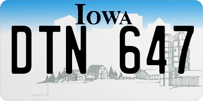 IA license plate DTN647