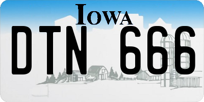 IA license plate DTN666
