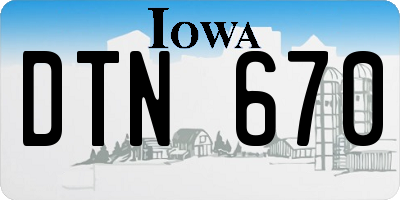 IA license plate DTN670