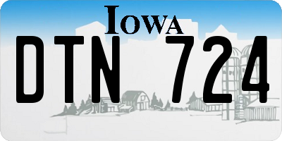 IA license plate DTN724