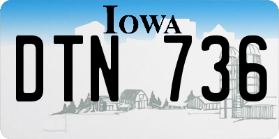 IA license plate DTN736