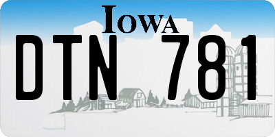 IA license plate DTN781