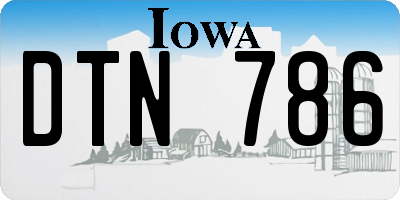 IA license plate DTN786