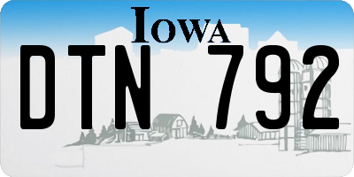 IA license plate DTN792