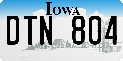 IA license plate DTN804