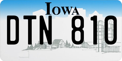 IA license plate DTN810