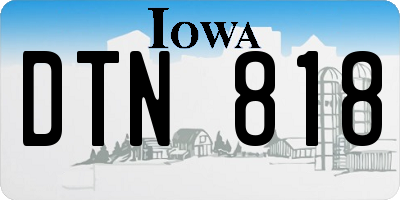 IA license plate DTN818