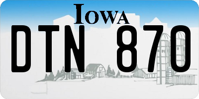 IA license plate DTN870