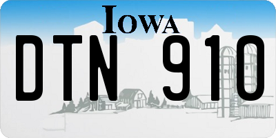 IA license plate DTN910