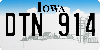IA license plate DTN914