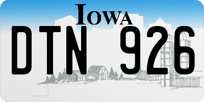 IA license plate DTN926