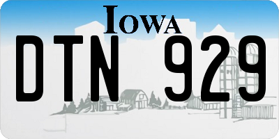 IA license plate DTN929