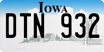 IA license plate DTN932
