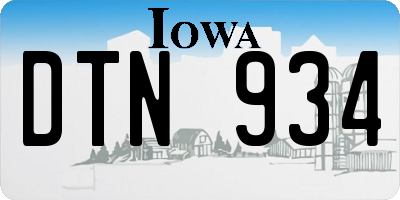 IA license plate DTN934