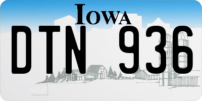 IA license plate DTN936