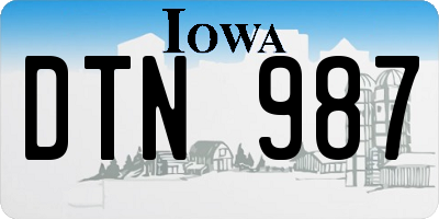 IA license plate DTN987