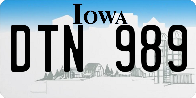IA license plate DTN989