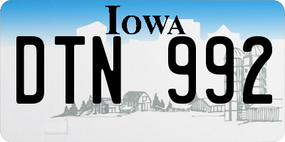 IA license plate DTN992