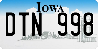 IA license plate DTN998
