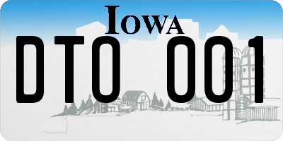 IA license plate DTO001