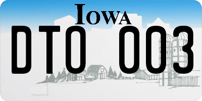 IA license plate DTO003